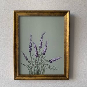 Floral Art Print in Gold Frame